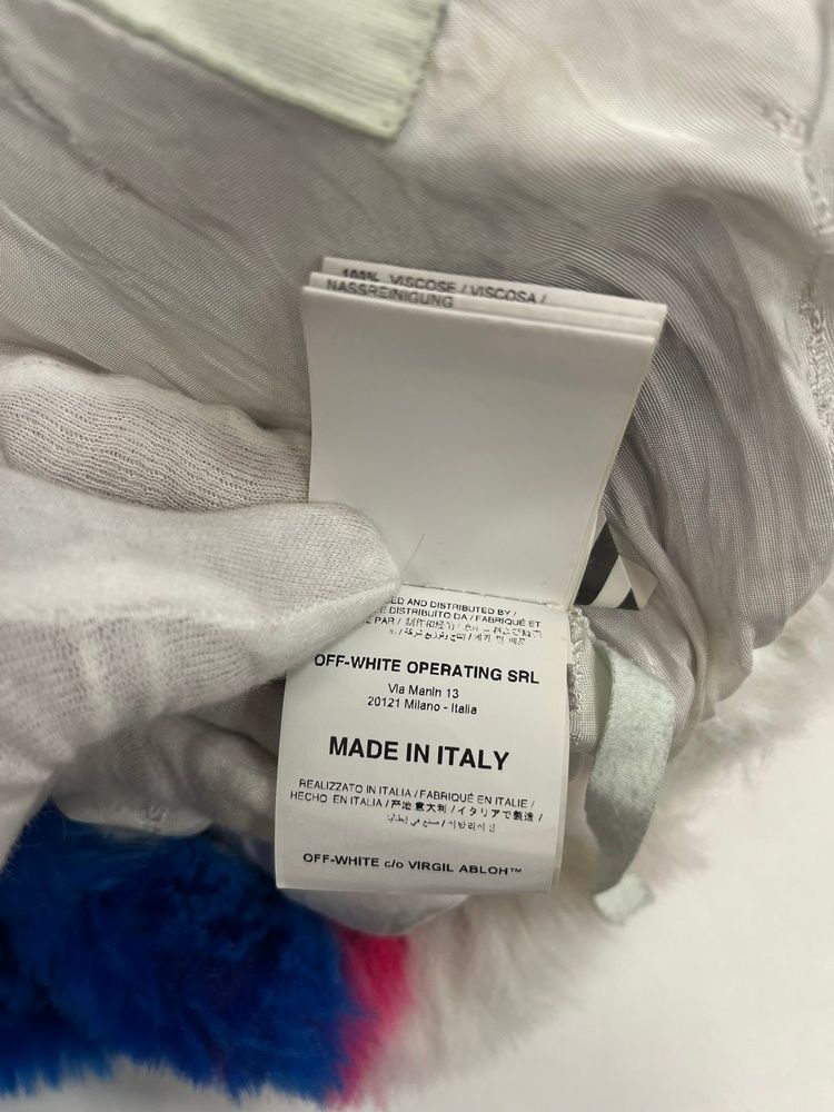 オフホワイト OFF-WHITE 19 AW Fake Fur Zip Anorak フェイクファージップアノラック グラデーションフェイクファージップジャケット ジャケット マルチ Mサイズ 101 MT-5434 モード系 フリースジャケット ボアジャケット 