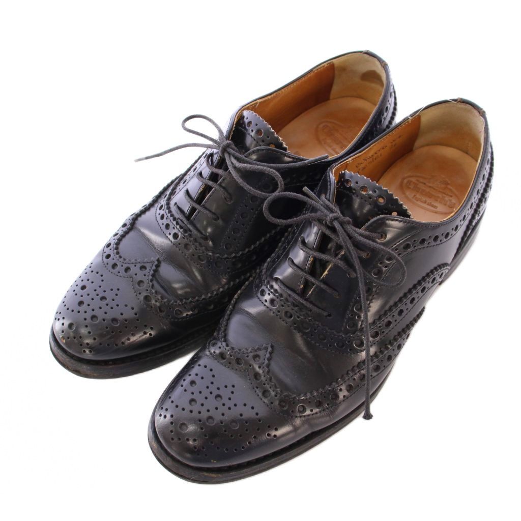 チャーチ church s BURWOOD ドレスシューズ レースアップ ローカット ウィングチップ ローヒール レザー ワン 36 黒 ブラック BB