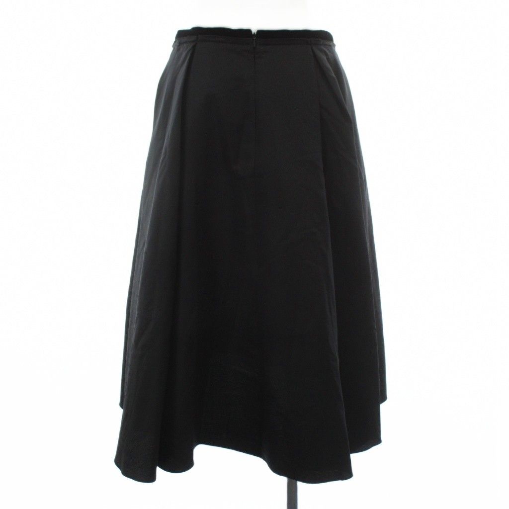 フォクシー FOXEY フィッシュテールスカート 絹 シルク 42 黒 ブラック