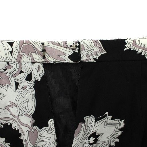 レオナール LEONARD タイトスカート ひざ丈 花柄 総柄 ロゴ L 黒