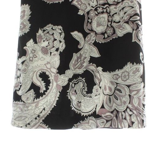 レオナール LEONARD タイトスカート ひざ丈 花柄 総柄 ロゴ L 黒