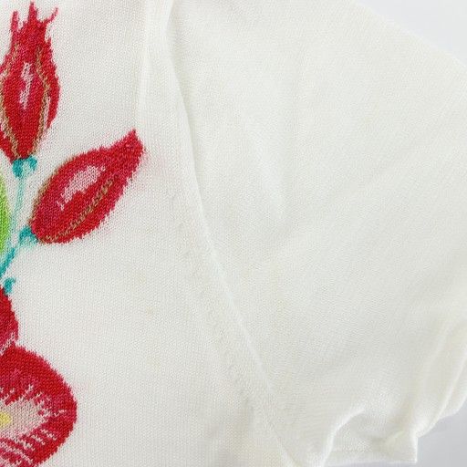 レオナール LEONARD ニット セーター シルク混 半袖 クルーネック 花柄