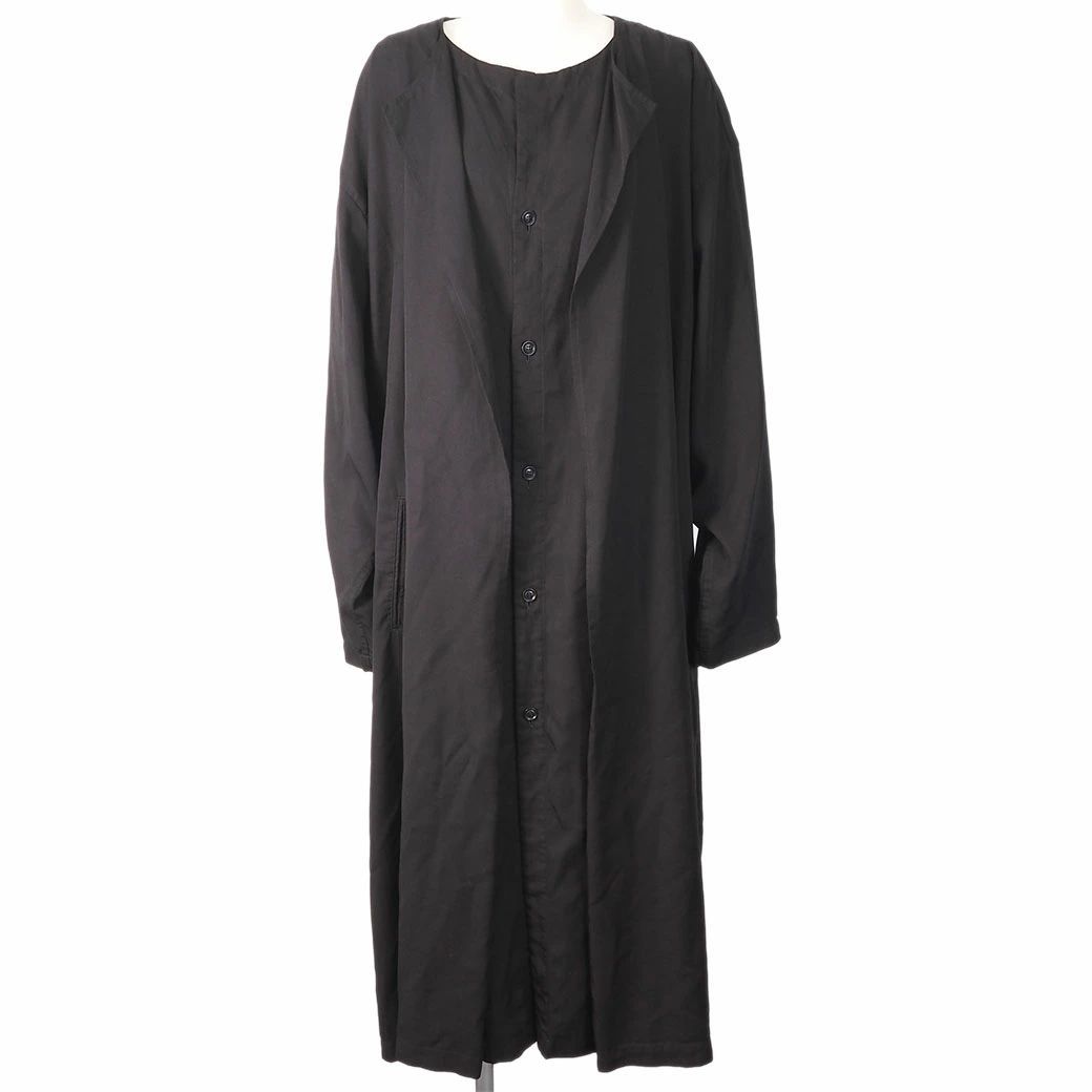 Y's ワイズ レイヤード ワンピース コート ブラック YJ-D03-204