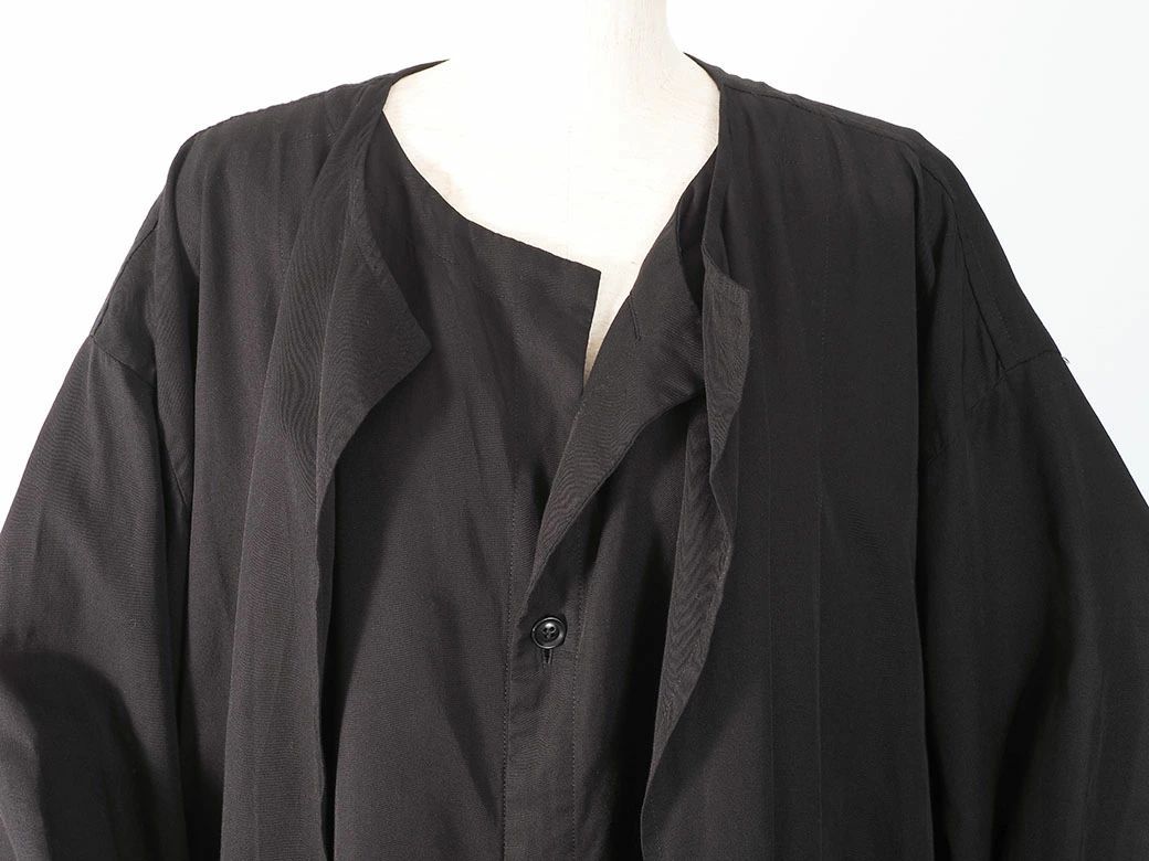 Y's ワイズ レイヤード ワンピース コート ブラック YJ-D03-204