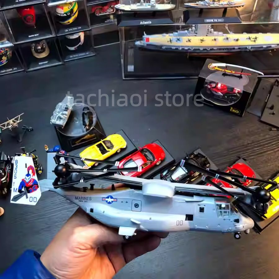 1 72 スケール 合金製 航空機モデル V 22 オスプレイ ティルトローター機 完成品 金属モデル ヘリコプター 置物 プロペラ回転可 折りたたみ翼