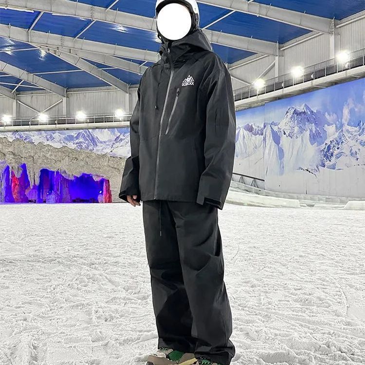 スキーウェア スノーボードウェア スノボウェア レディース 上下セット メンズ おしゃれ 冬 暖かい ゆったり ブラック ボードウェア 無地 カジュア