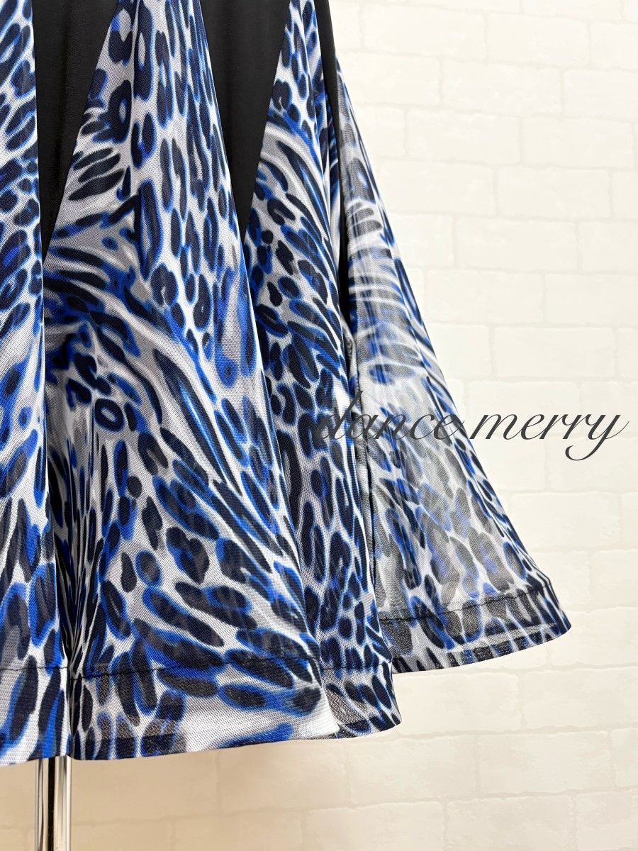 MERRY】新品 社交ダンス ツーピース セットアップ 青 黒 白 パーティ