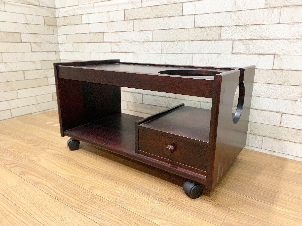 □九州民芸家具 座敷ワゴン キャスター付き 引き出し 収納 飾り台 昭和