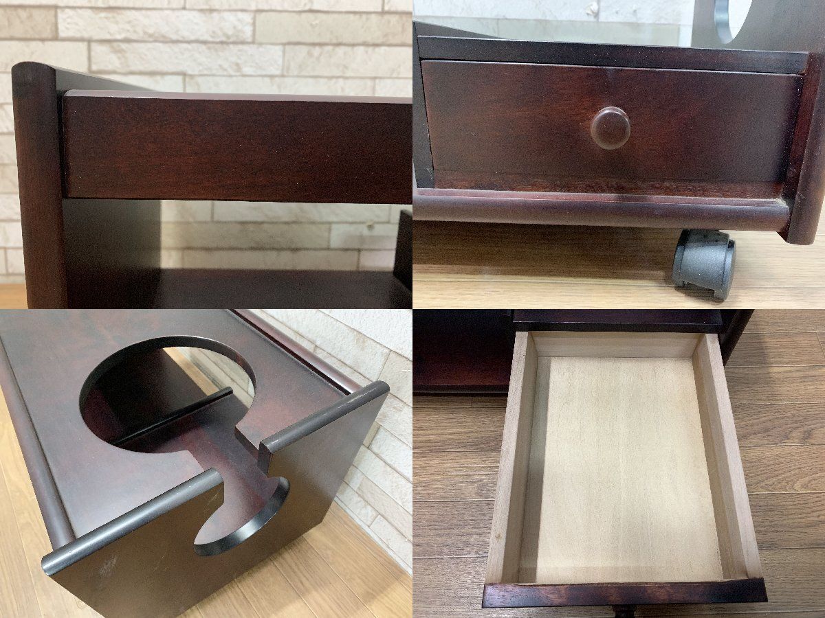 □九州民芸家具 座敷ワゴン キャスター付き 引き出し 収納 飾り台 昭和