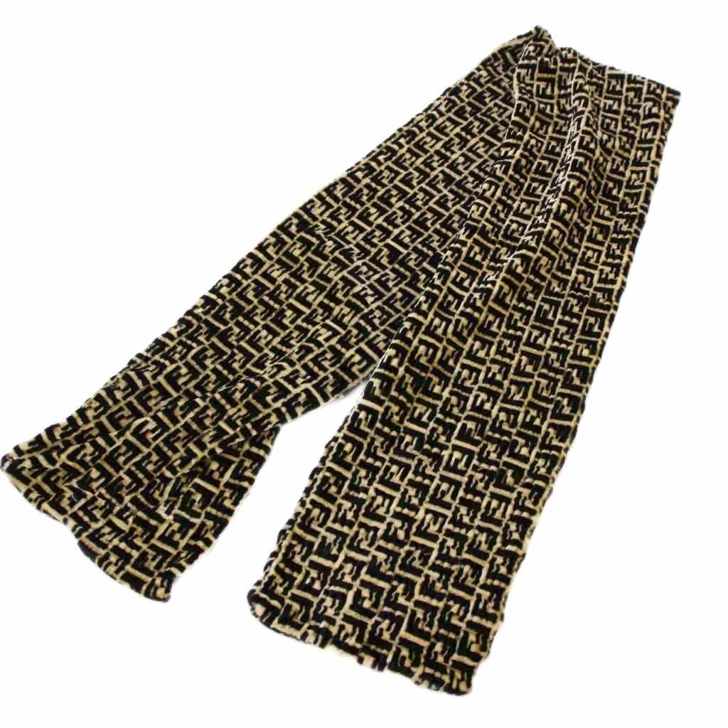 フェンディ FENDI マフラー ストール ズッカ柄 ブラック ベージュ /BM