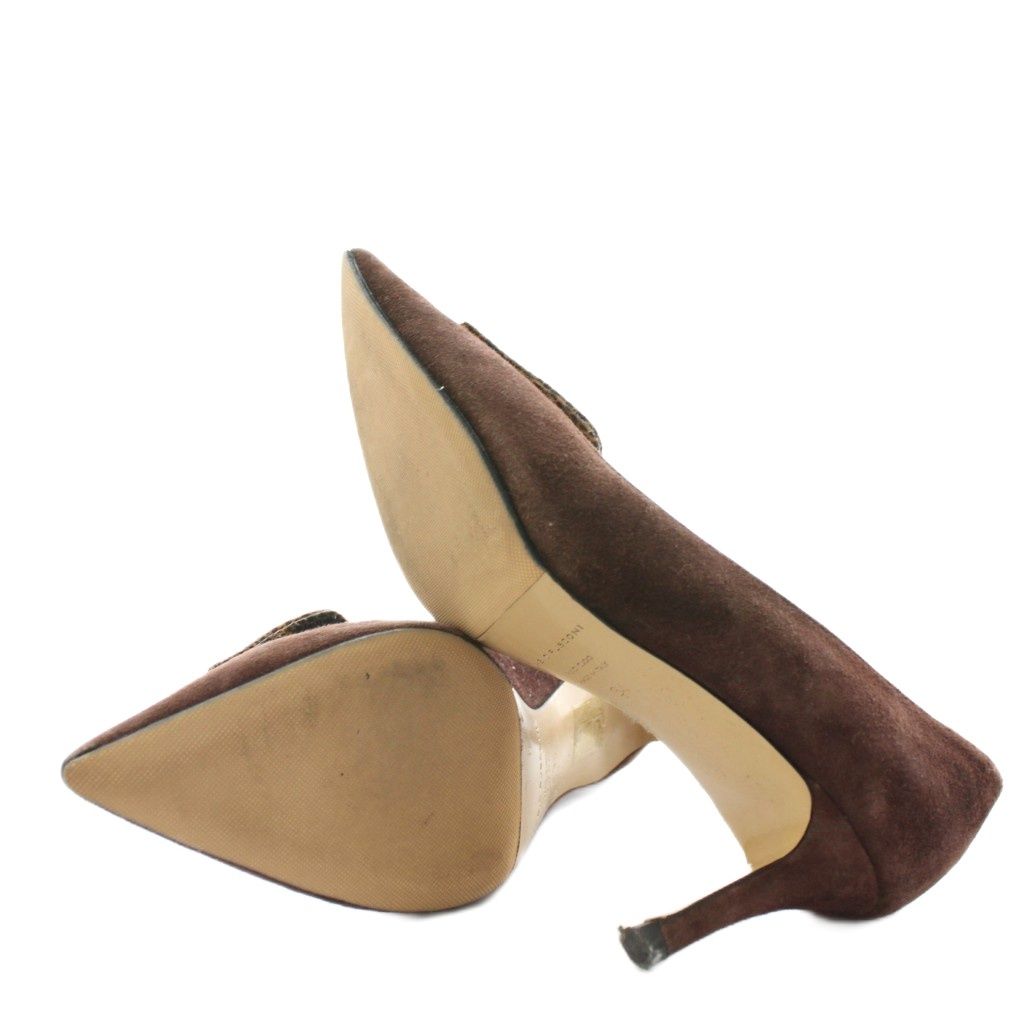【美品】FABIO RUSCONI　スエード　ポインテッドトゥヒール　ブラウン ファビオルスコーニ FABIO RUSCONI パンプス ポインテッドトゥ ヒール