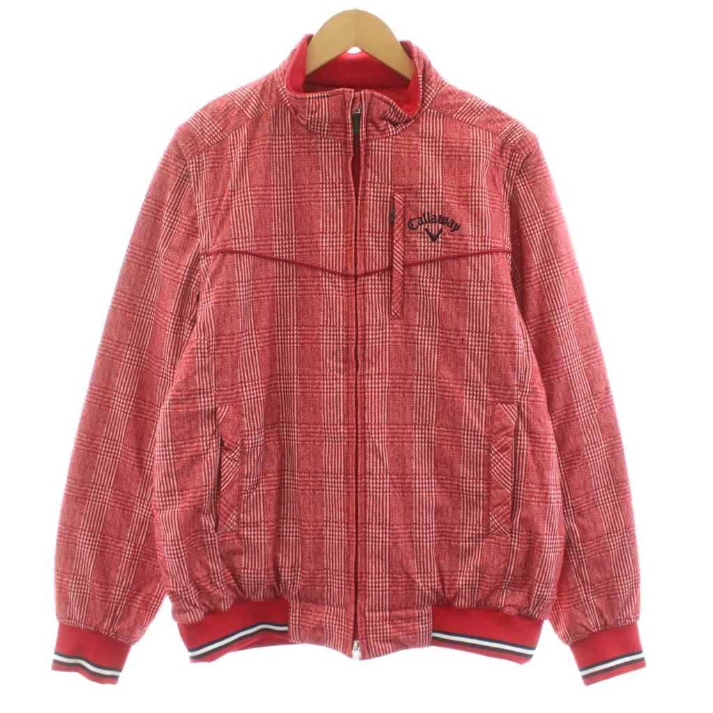 キャロウェイ CALLAWAY 中綿ジャケット ブルゾン L 赤 レッド チェック