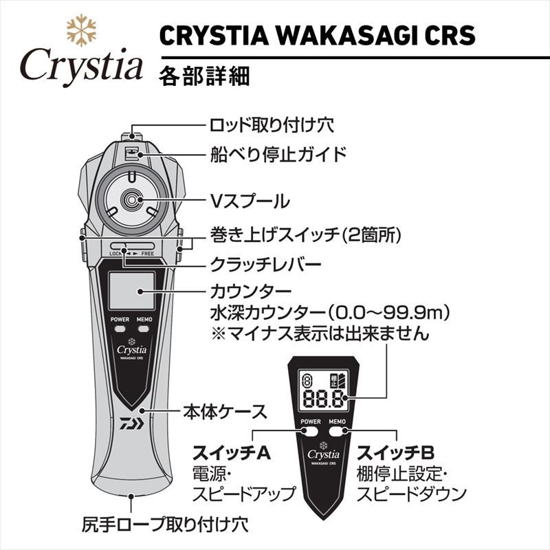  ダイワ クリスティア ワカサギ CRS マットブラック ワカサギリール リール
