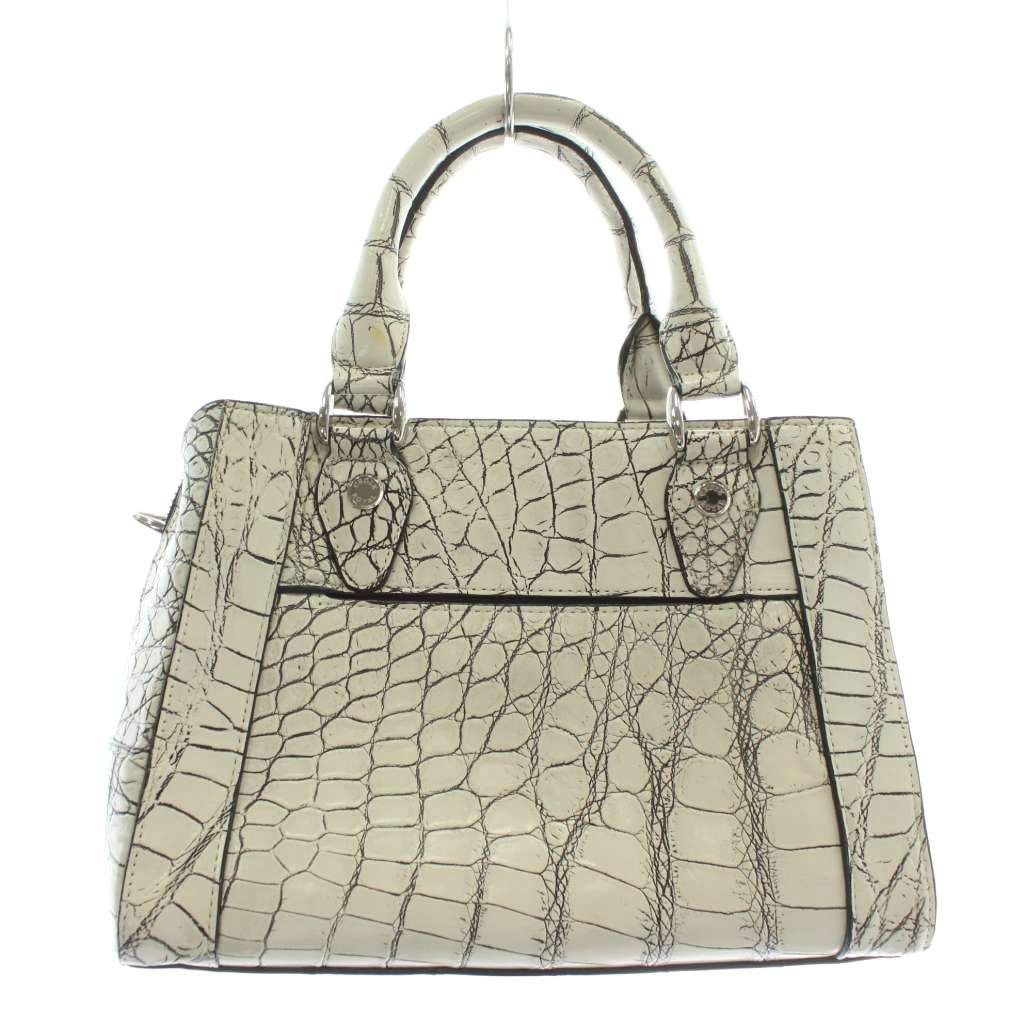 ノーブランド JRA ハンドバッグ ショルダー 2WAY レザー クロコダイル