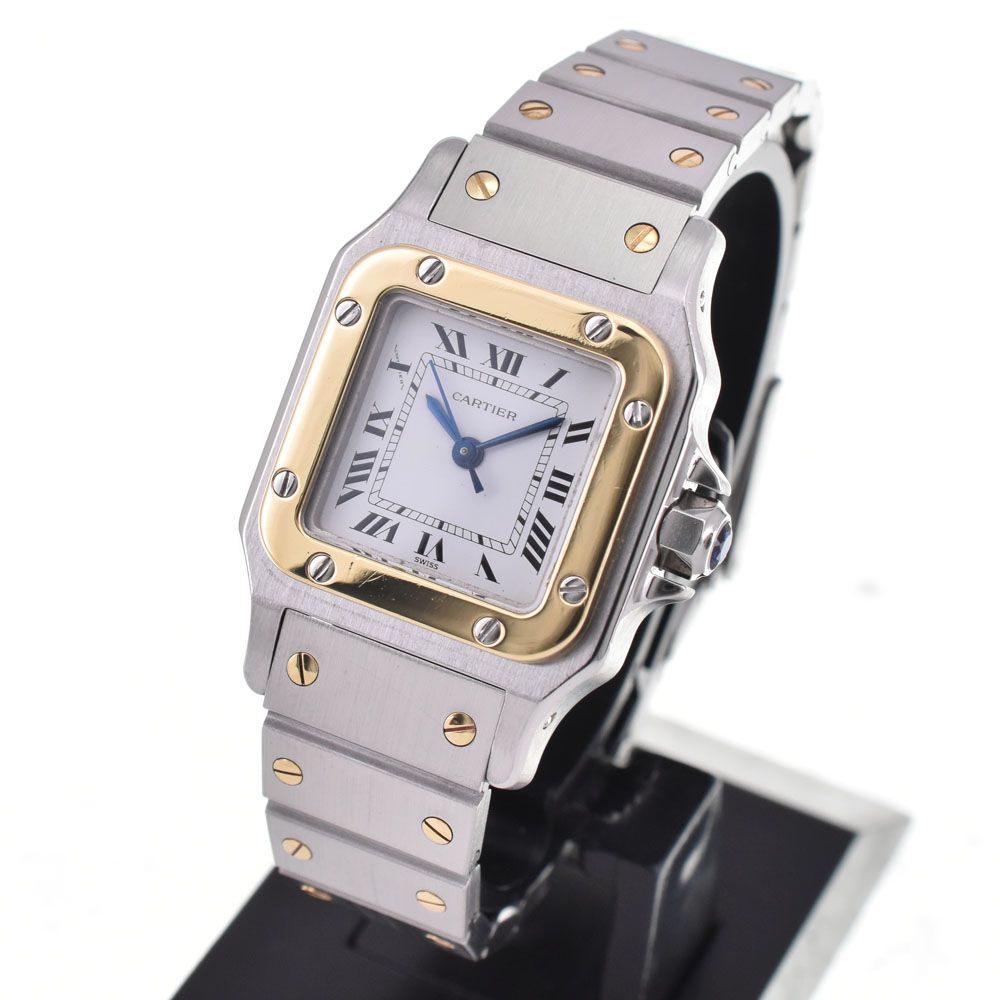 カルティエ CARTIER サントスガルベ SM SS K 18 YG 自動巻き レディース B 144054