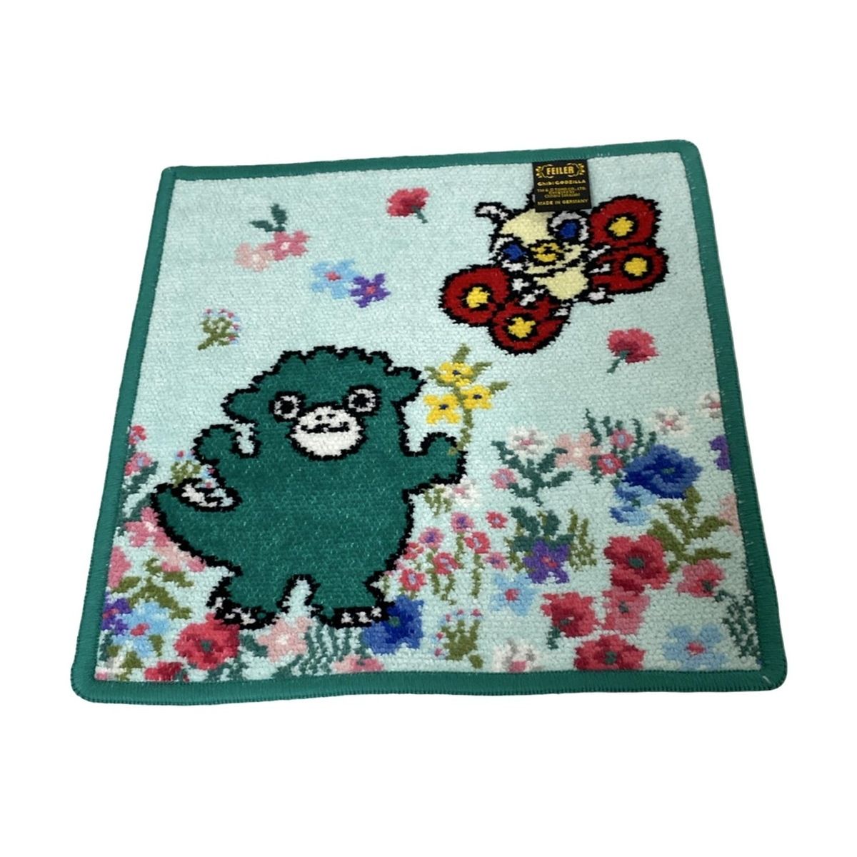 FEILER フェイラー 小物 ライトグリーン グリーン マルチ ハンドタオル ちびゴジラウィズちびモスラ ChibiGODZILLAコラボ