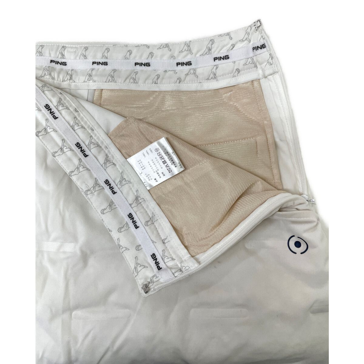 中古 レディース ピン PING セットアップ M L 白 ホワイト 訳あり上下