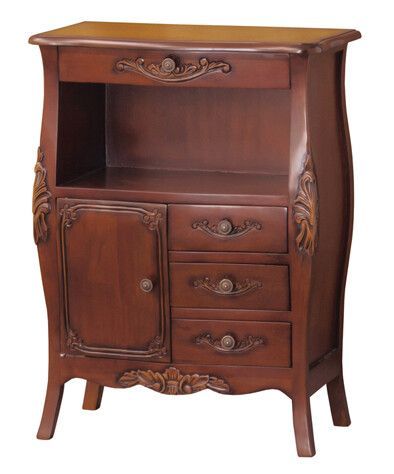 木製 電話台 ファックス台 引き出し収納 幅60cm 高さ79cm コモ ブラウン 家具 インテリア おしゃれ お洒落 シンプル