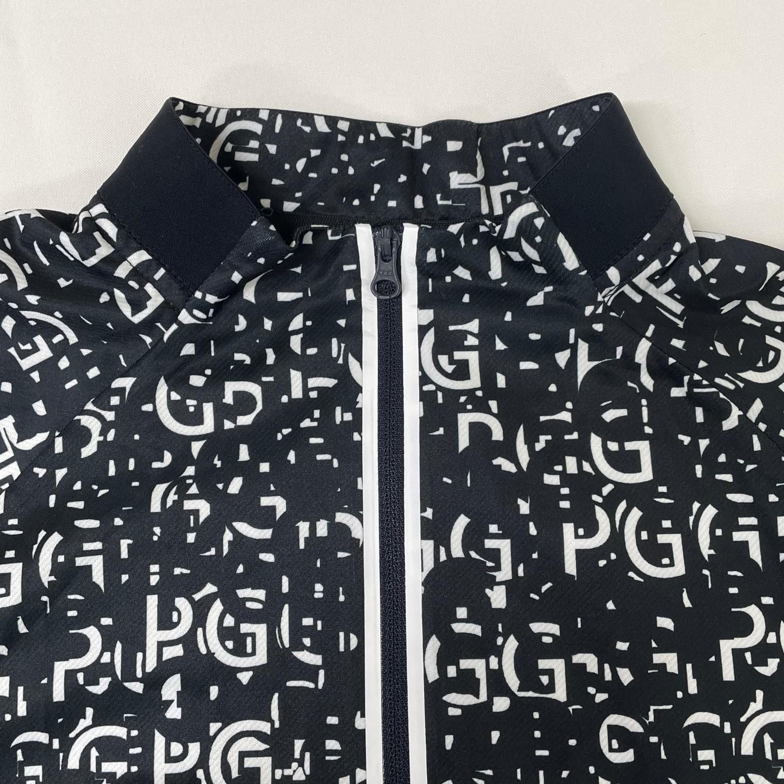 中古 メンズ ピージージー PGG 長袖シャツ 5(L) 黒×白 ハーフジップ