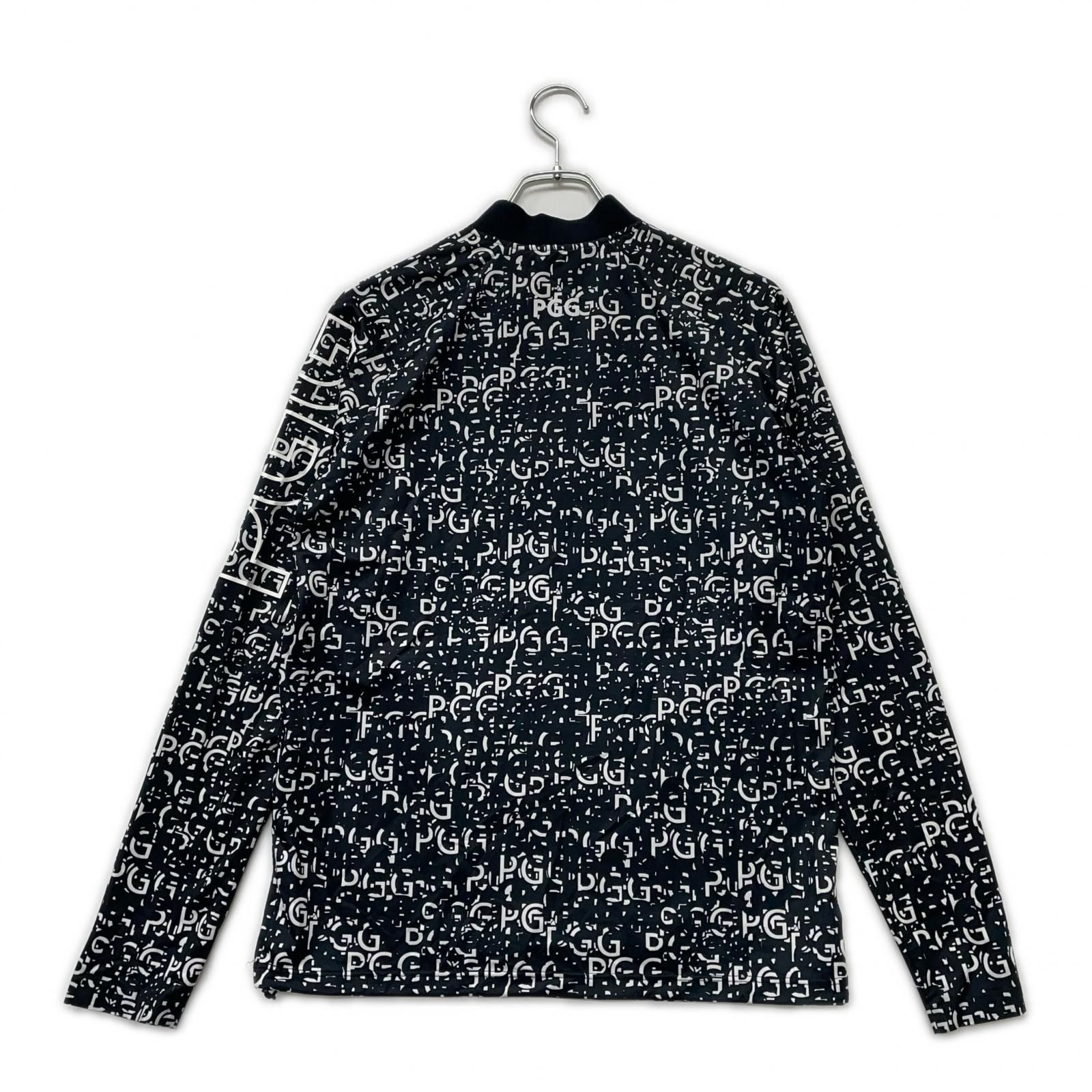 中古 メンズ ピージージー PGG 長袖シャツ 5(L) 黒×白 ハーフジップ