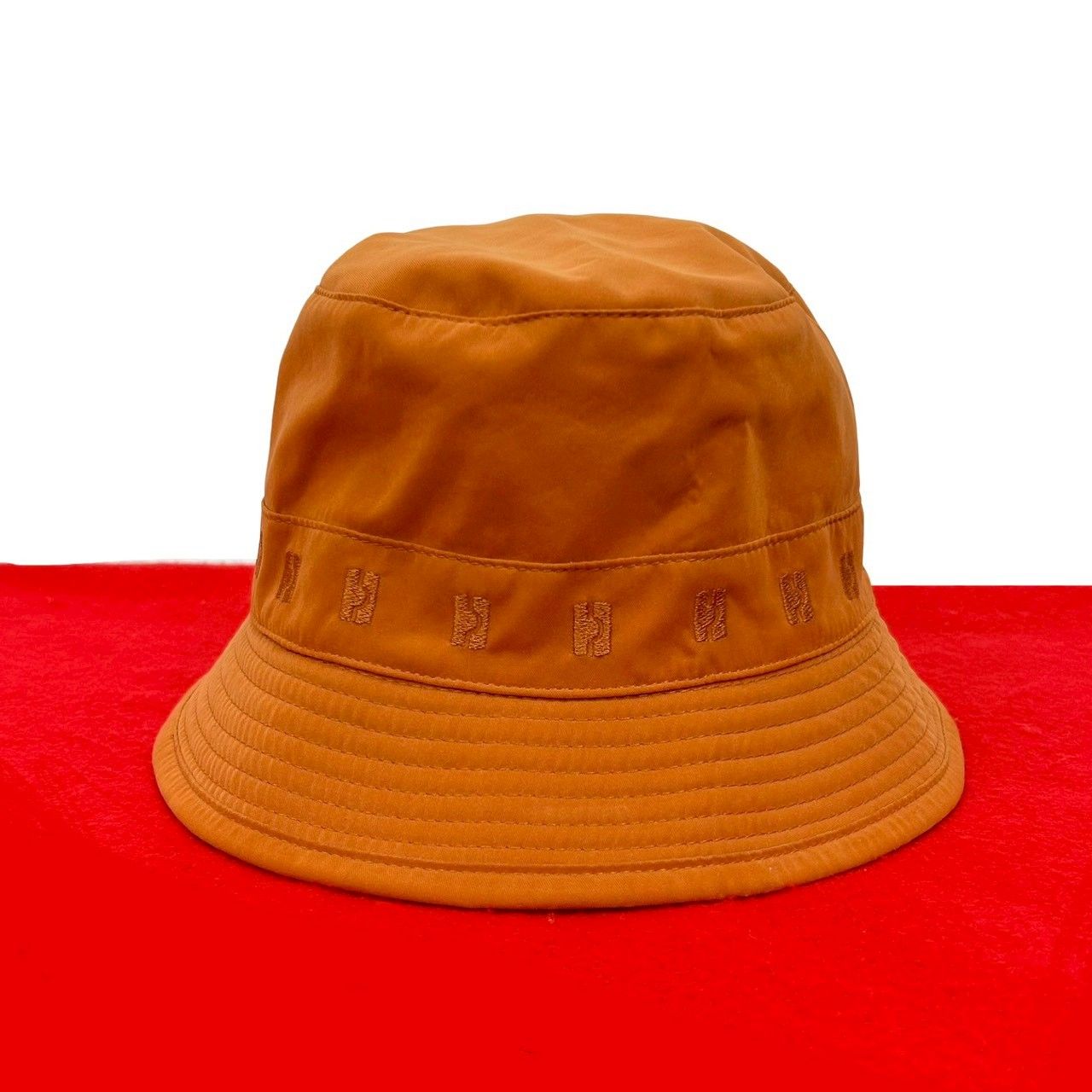 極 美品 希少品 HERMES エルメス バケットハット 刺繡 ポリエステル