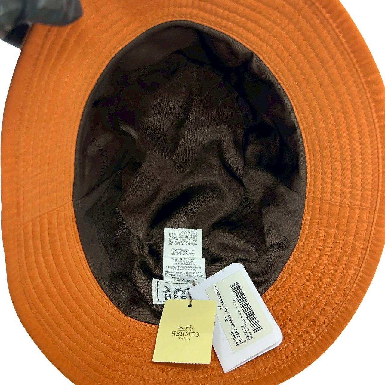極 美品 希少品 HERMES エルメス バケットハット 刺繡 ポリエステル