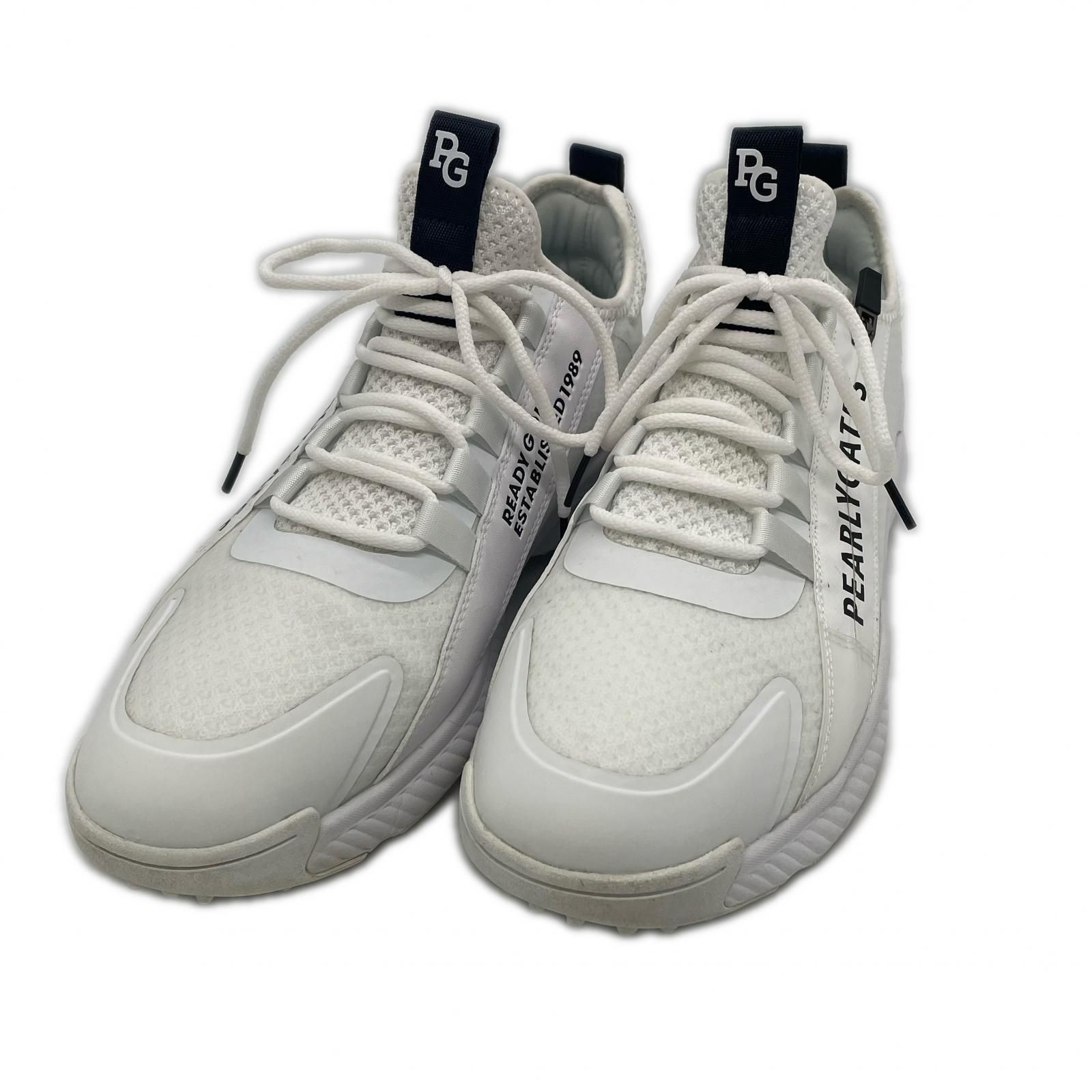 中古 パーリーゲイツ PEARLY GATES ゴルフシューズ 27.5cm 白 ロゴ