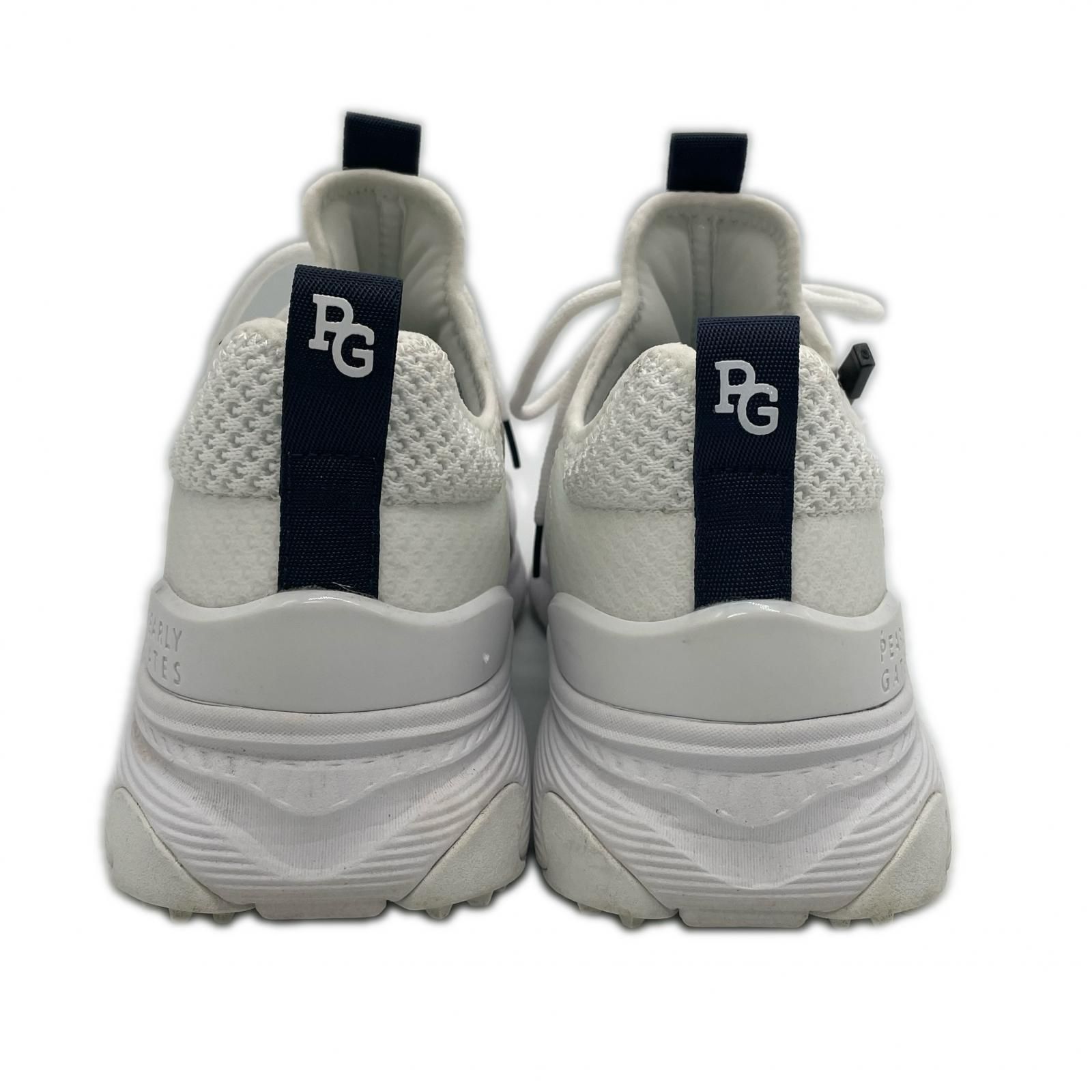 中古 パーリーゲイツ PEARLY GATES ゴルフシューズ 27.5cm 白 ロゴ