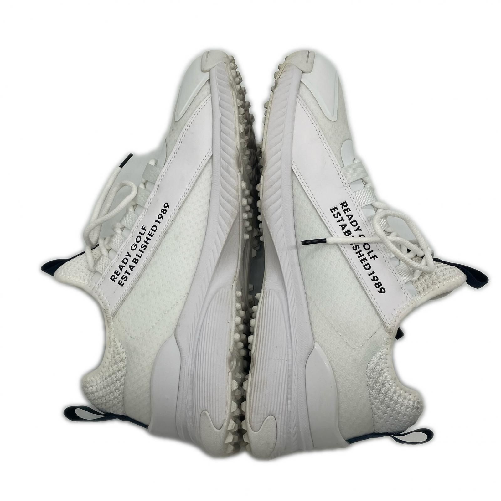 新品未使用 パーリーゲイツ PGG メッシュ ホワイト1 中古 パーリーゲイツ PEARLY GATES ゴルフシューズ 27.5cm 白 ロゴ
