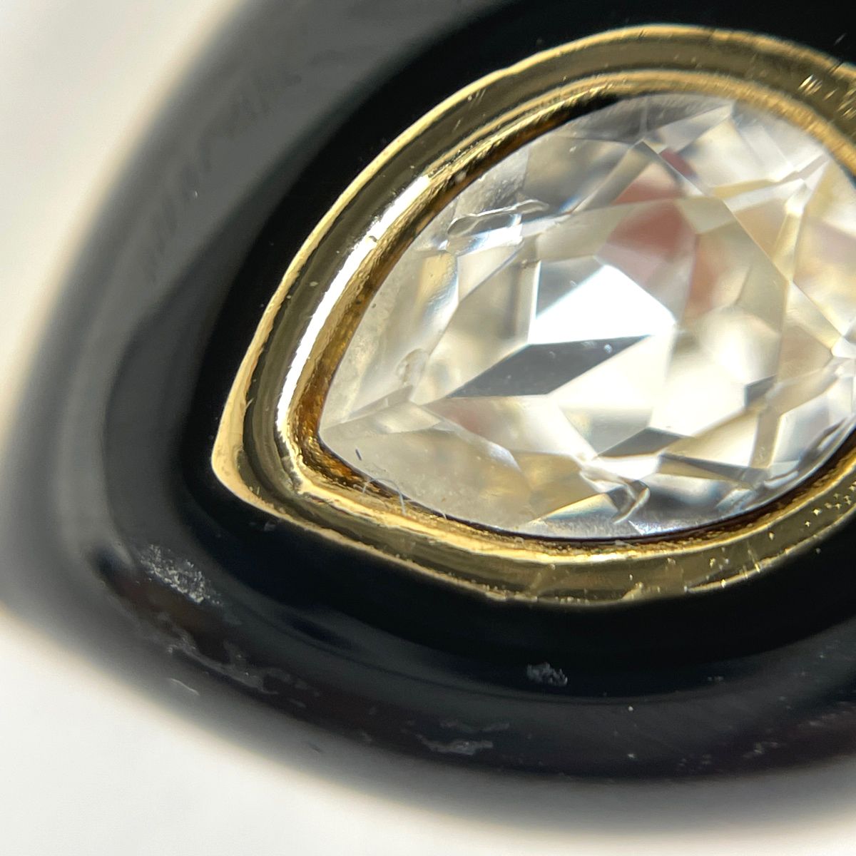 クリスチャンディオール　ネックレス　ゴールド　ラインストーン　ブラック クリスチャンディオール Christian Dior CDロゴ 4P ラインストーン