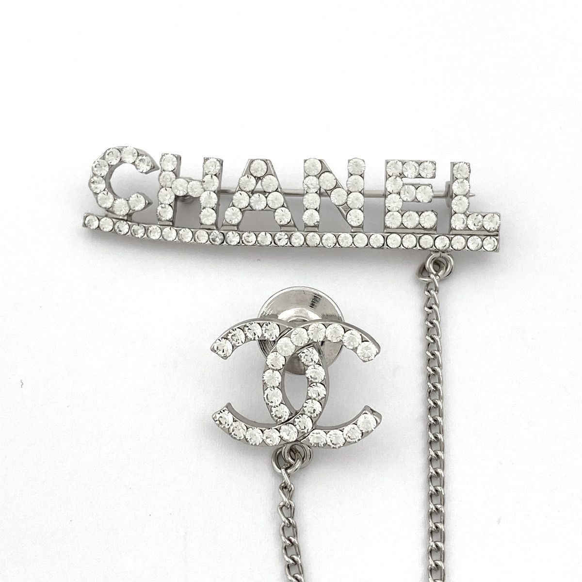 シャネル CHANEL ココマーク ピンブローチ ロゴ ラインストーン