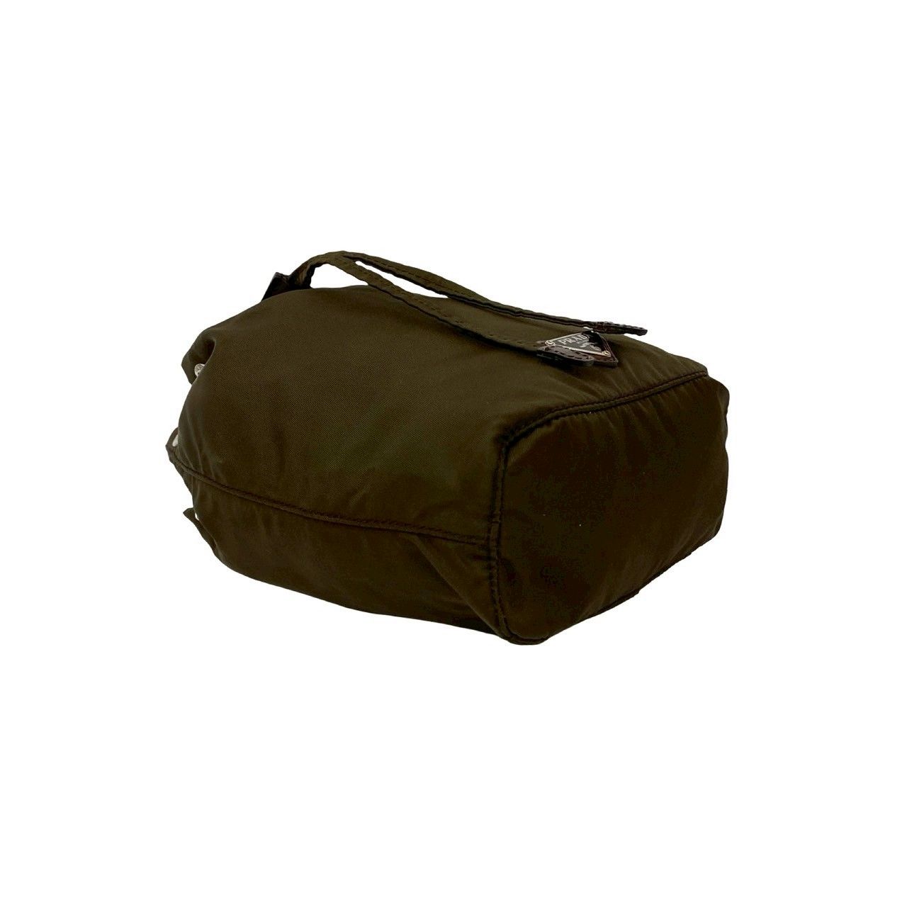 極 美品 PRADA プラダ 三角ロゴ プレート 金具 レザー 本革 テスート