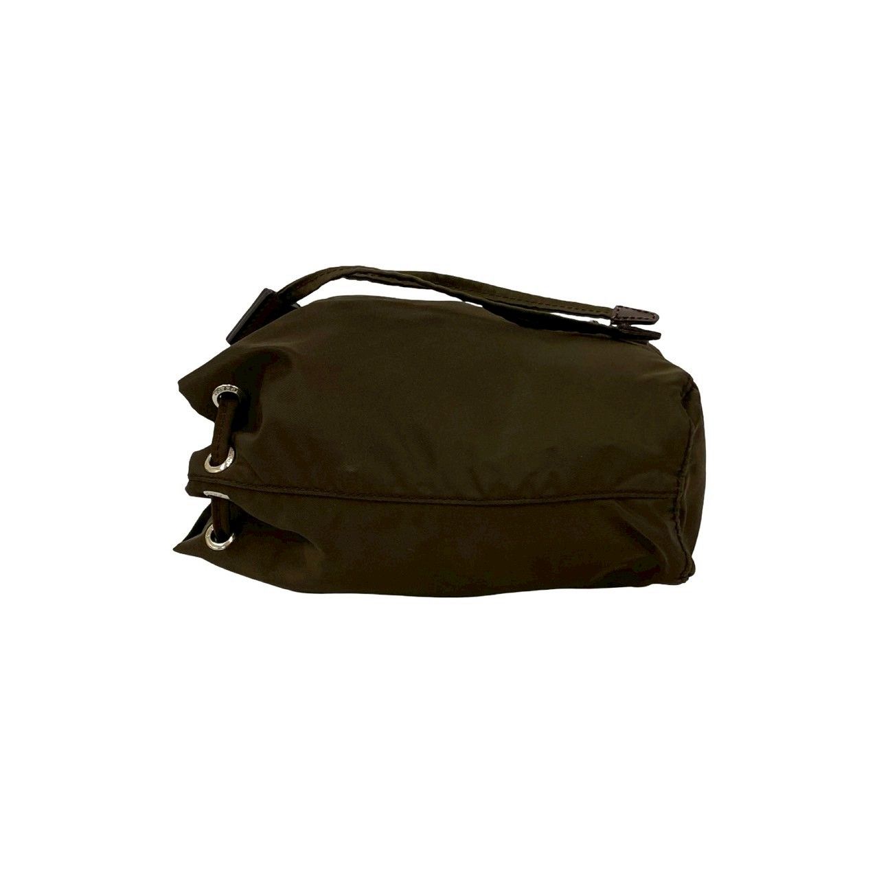 極 美品 PRADA プラダ 三角ロゴ プレート 金具 レザー 本革 テスート