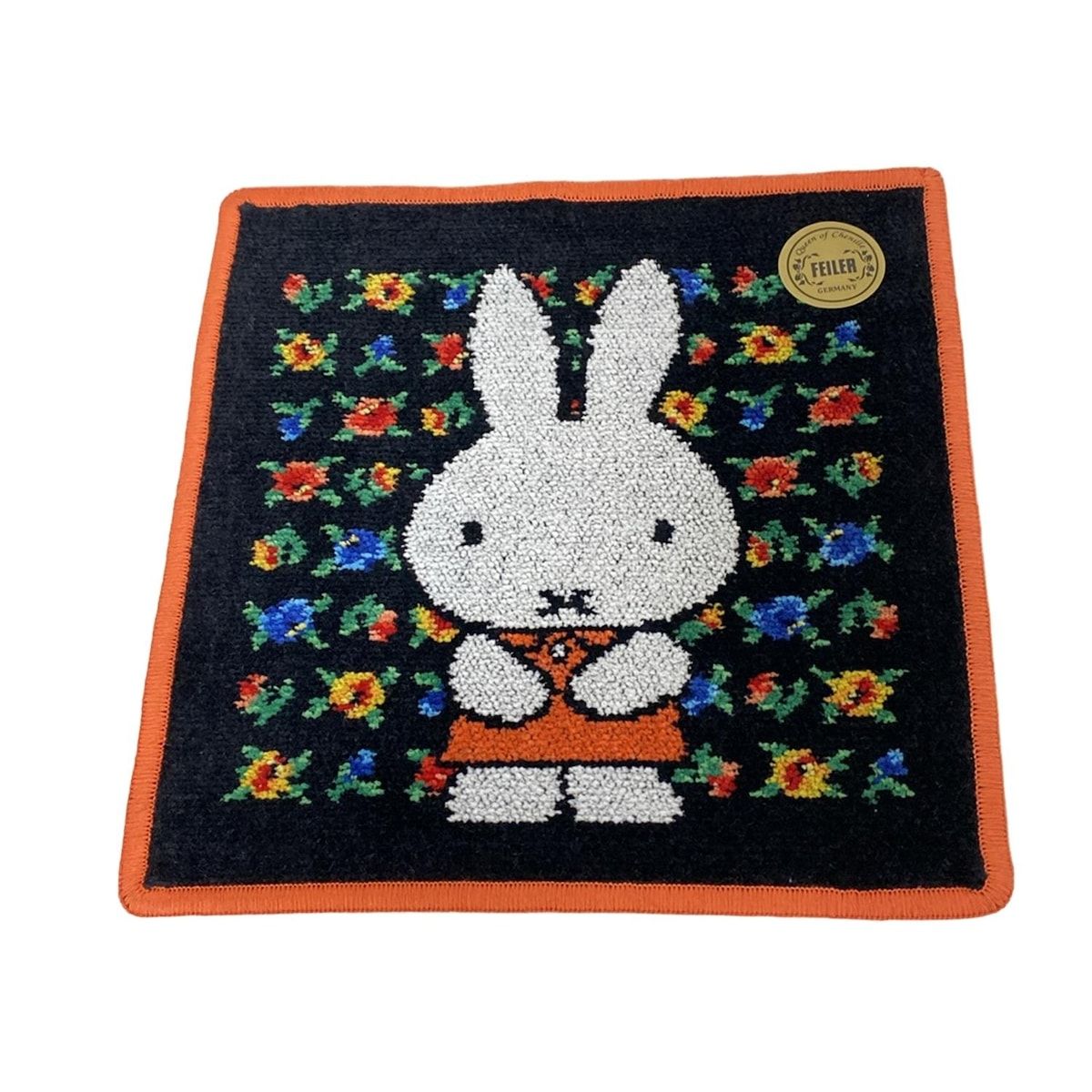 ✴️最終お値下げ　miffy × FEILER ミッフィー × フェイラー タオル FEILER(フェイラー) 小物新品同様 - 黒×オレンジ×マルチ ハンドタオル