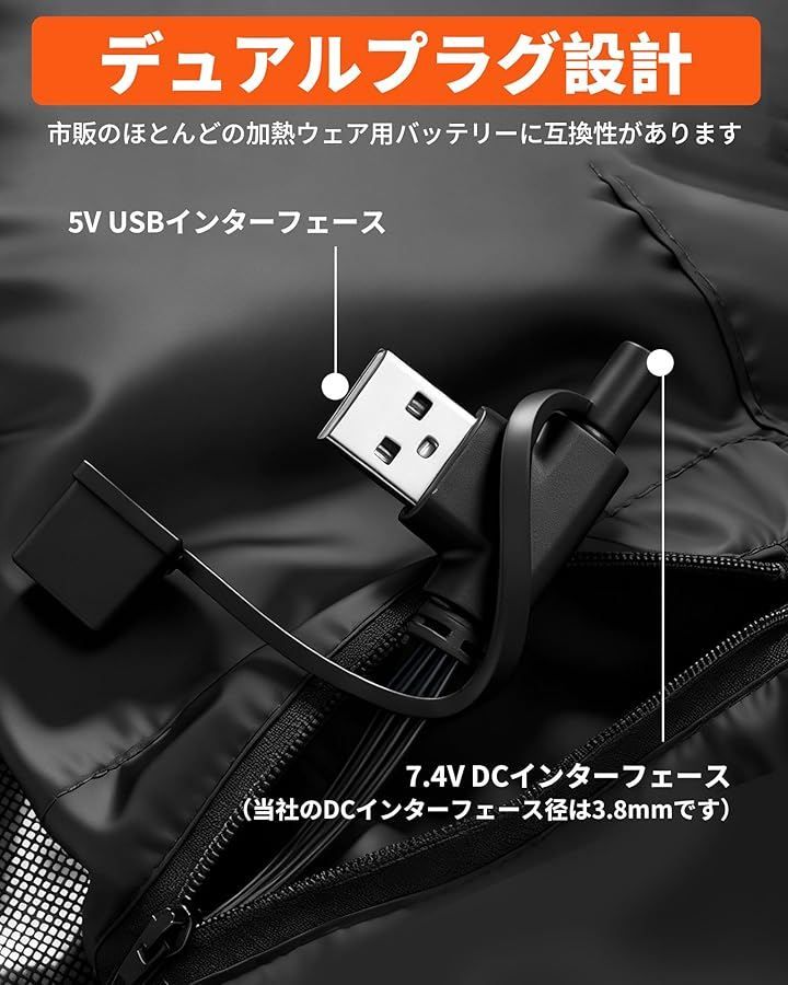 UGIUGI 電熱ヒーター ジャケット 男女兼用 26 箇所発熱・超速暖 電池別売 3 段階温度調整 DC/USB 給電式 急速発熱 冬用防寒 軽量ヒートジャケット 作業用・アウトドア向き あったかジャケット (