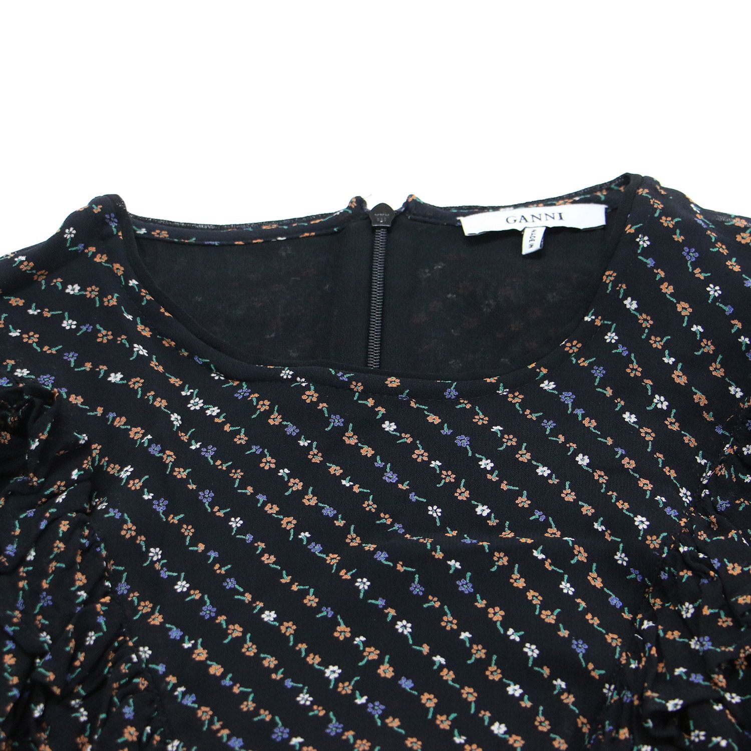 GANNI ガニー ワンピース ブラック系 黒 サイズ:34(XS) | フラワー