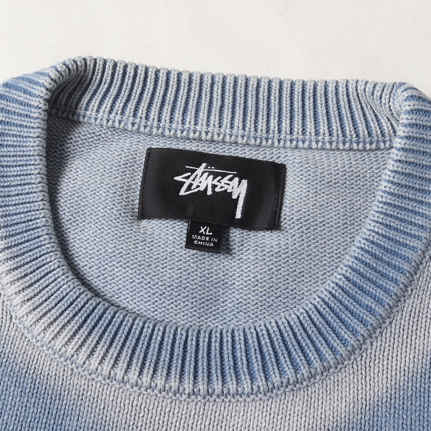 STUSSY ステューシー ニット ブルー サイズ:XL | 24AW フェード加工