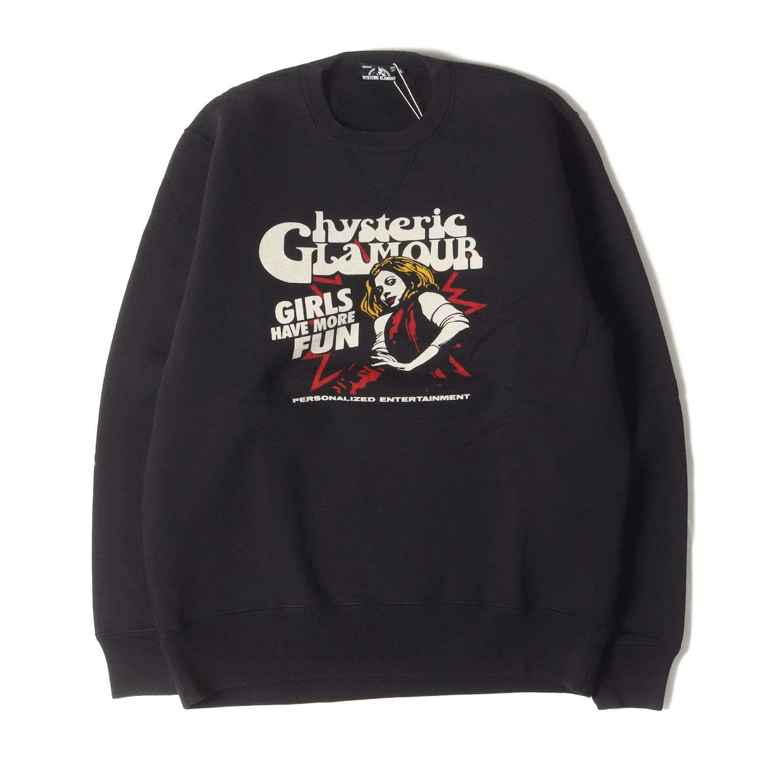 ヒステリックグラマー HYSTERIC GLAMOUR ヒスガールトレーナー 新品】HYSTERIC GLAMOUR ヒステリックグラマー スウェット ブラック 黒