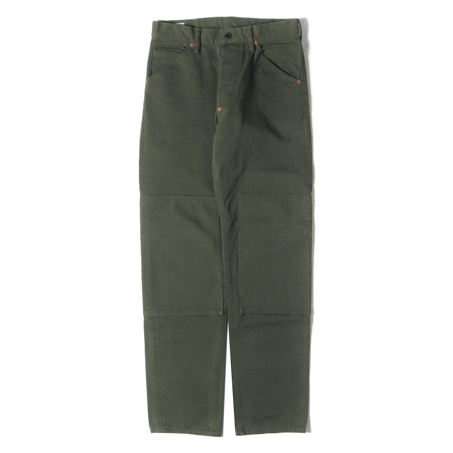 GERUGA ゲルガ パンツ カーキグリーン サイズ:28 | ヘビーチノクロス ダブルニー ワークパンツ (W-KNEE PANTS HEAVY CHINO) | ボトムス ズボン【メンズ】【中古】【K4654】 GERUGA ゲルガ パンツ カーキグリーン サイズ:28 | ヘビーチノクロス