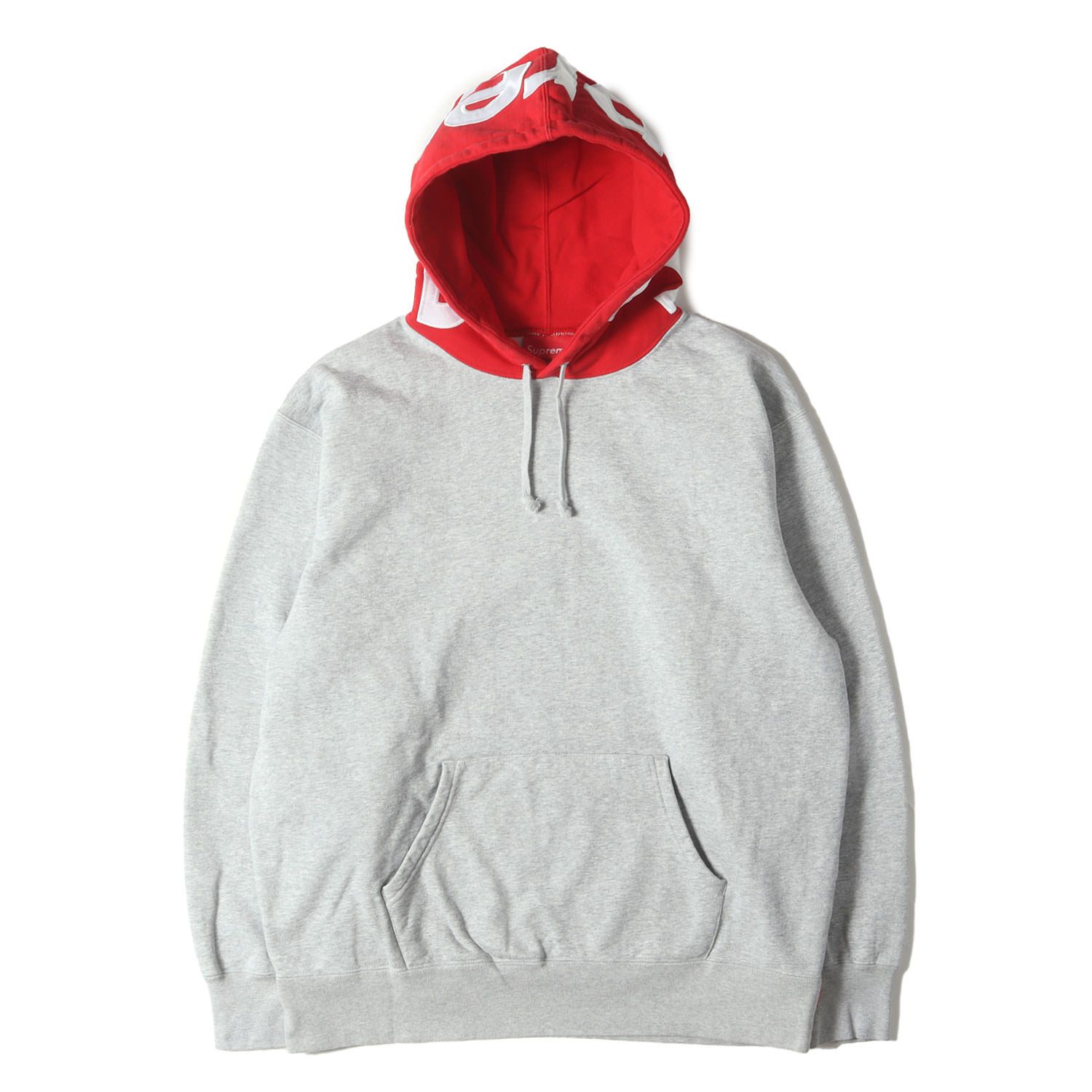 【美品】Supreme シュプリーム パーカー ヘザーグレー サイズ:L 21AW フードロゴ コントラスト スウェットパーカー Contrast Hooded Sweatshirt トップス フーディー プルオーバー【メンズ】【中古】 Supreme シュプリーム パーカー ヘザーグレー サイズ:L | 21AW フード