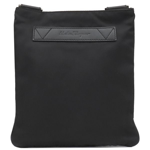 サルヴァトーレ フェラガモ Salvatore Ferragamo ショルダーバッグ ナイロン ショルダー ブラック マットシルバー金具 黒 斜め掛け 245573 箱