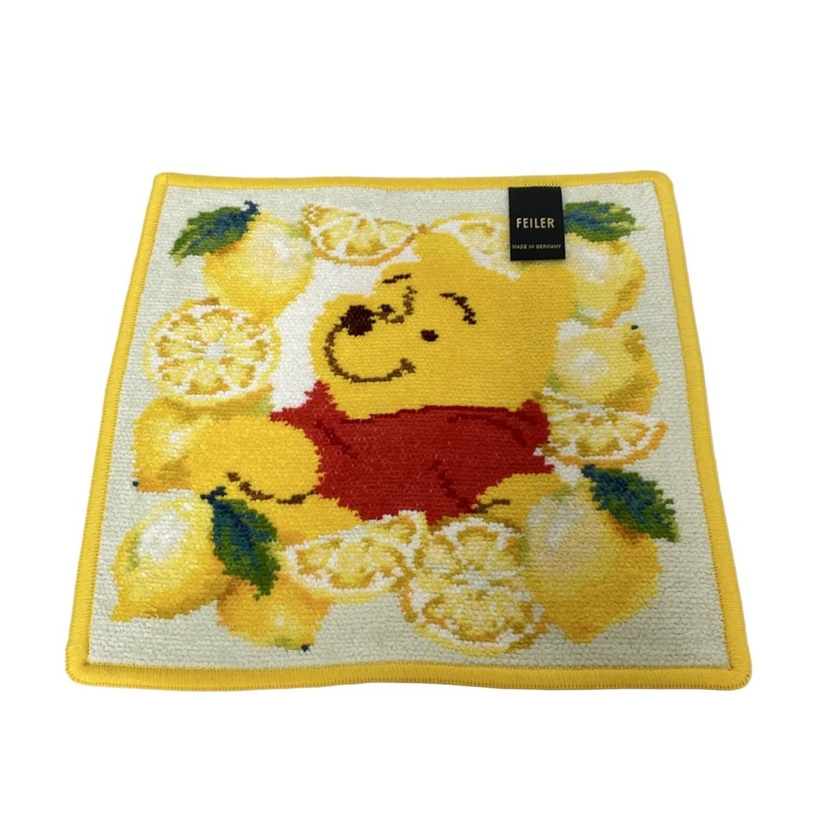 FEILER フェイラー 小物 アイボリー イエロー マルチ ハンドタオル くまのプーさん レモン Disneyコラボ