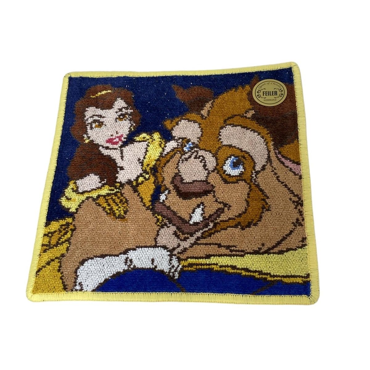 FEILER フェイラー 小物 ブラウン イエロー マルチ ハンドタオル 美女と野獣 ラメ Disneyコラボ