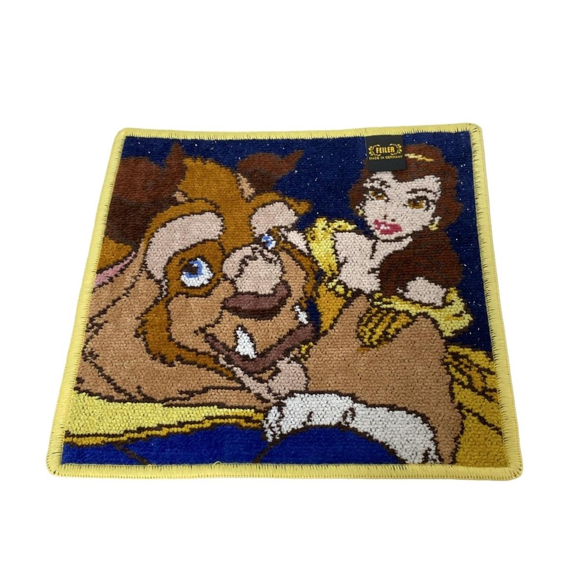 FEILER フェイラー 小物 ブラウン イエロー マルチ ハンドタオル 美女と野獣 ラメ Disneyコラボ
