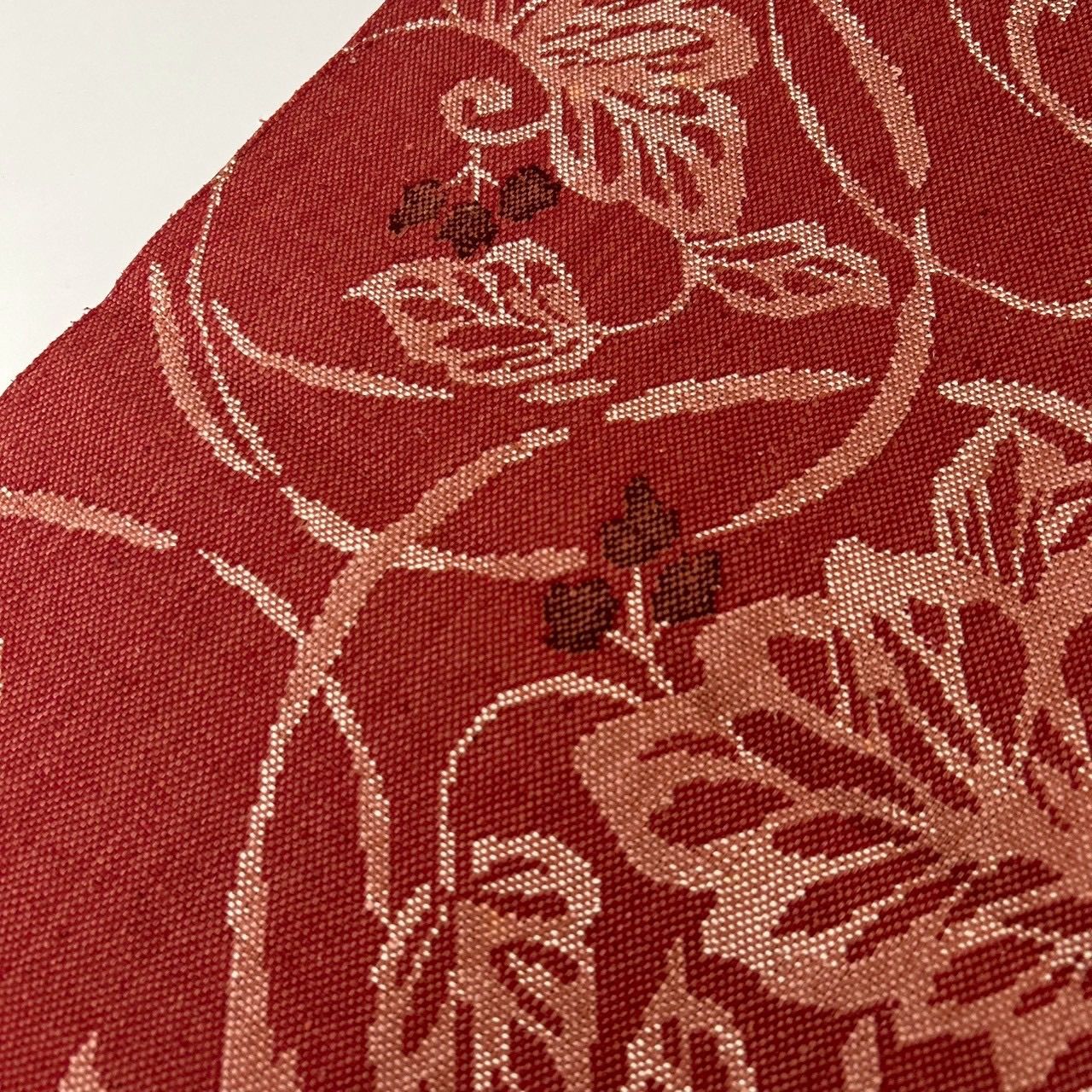 名古屋帯 真綿紬 正絹 織柄の花草文 八寸 MA-1800 - メルカリ