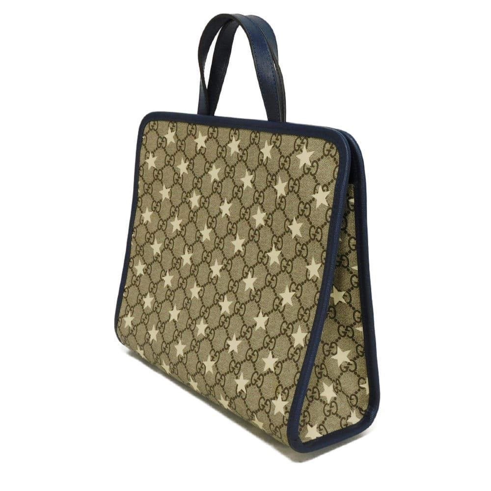 GUCCI グッチ GGスプリーム スター トート 星 総柄 カーフ ブルー