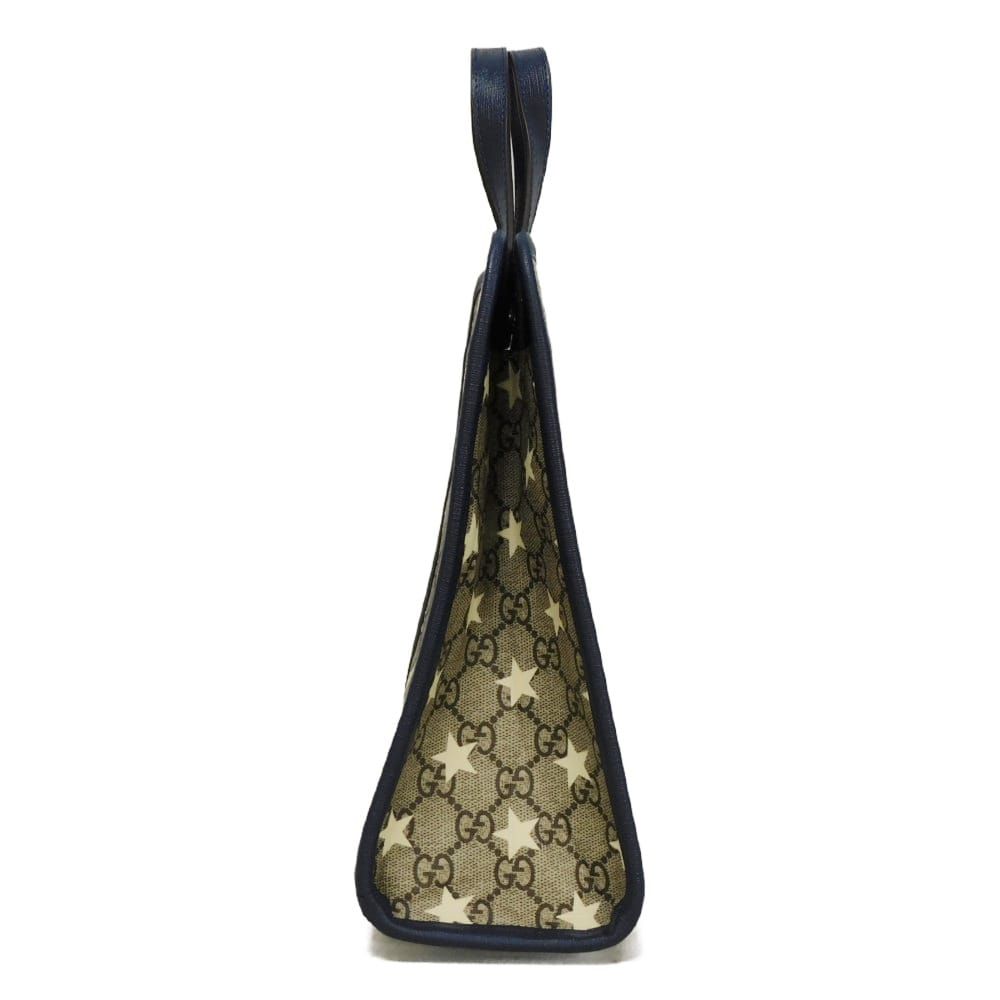 GUCCI グッチ GGスプリーム スター トート 星 総柄 カーフ ブルー