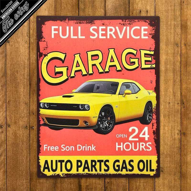 アメリカン雑貨 サインプレート ブリキ看板 ガレージ GARAGE CAR