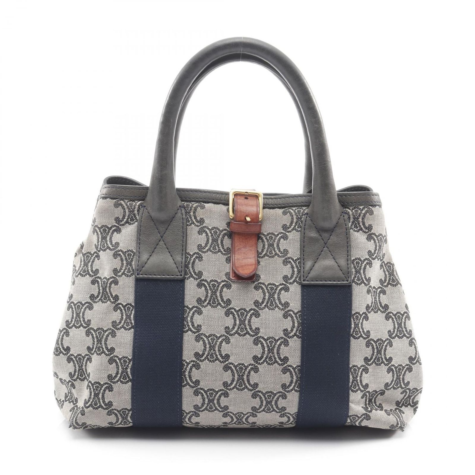 セリーヌ CELINE ハンドバッグ マカダム グレー/ネイビー キャンバス