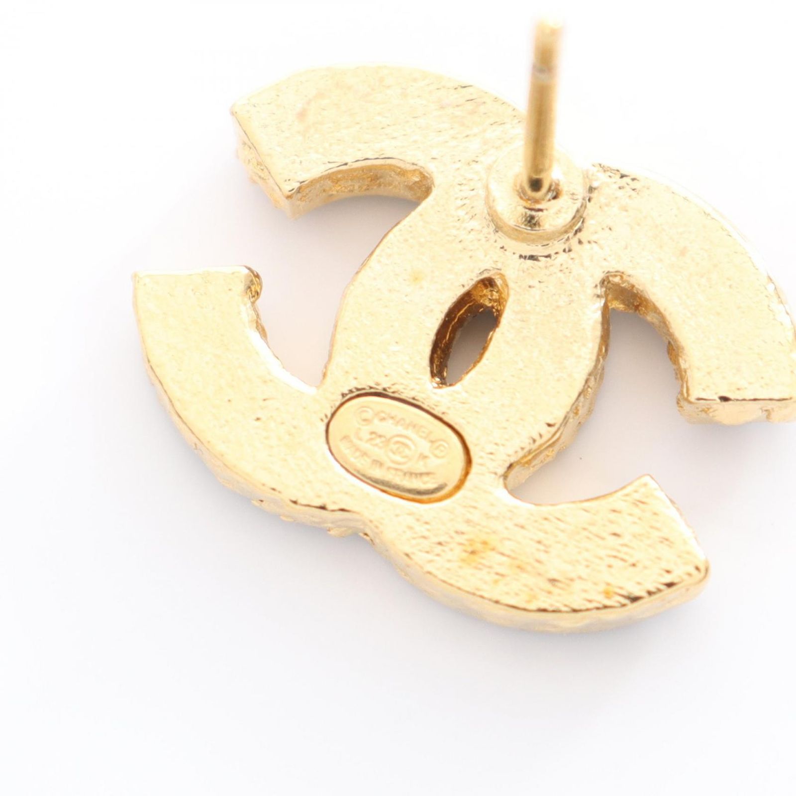 シャネル CHANEL ピアス ココマーク ブラック GP（ゴールドメッキ